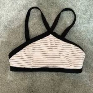 Calia high neck striped bikini top